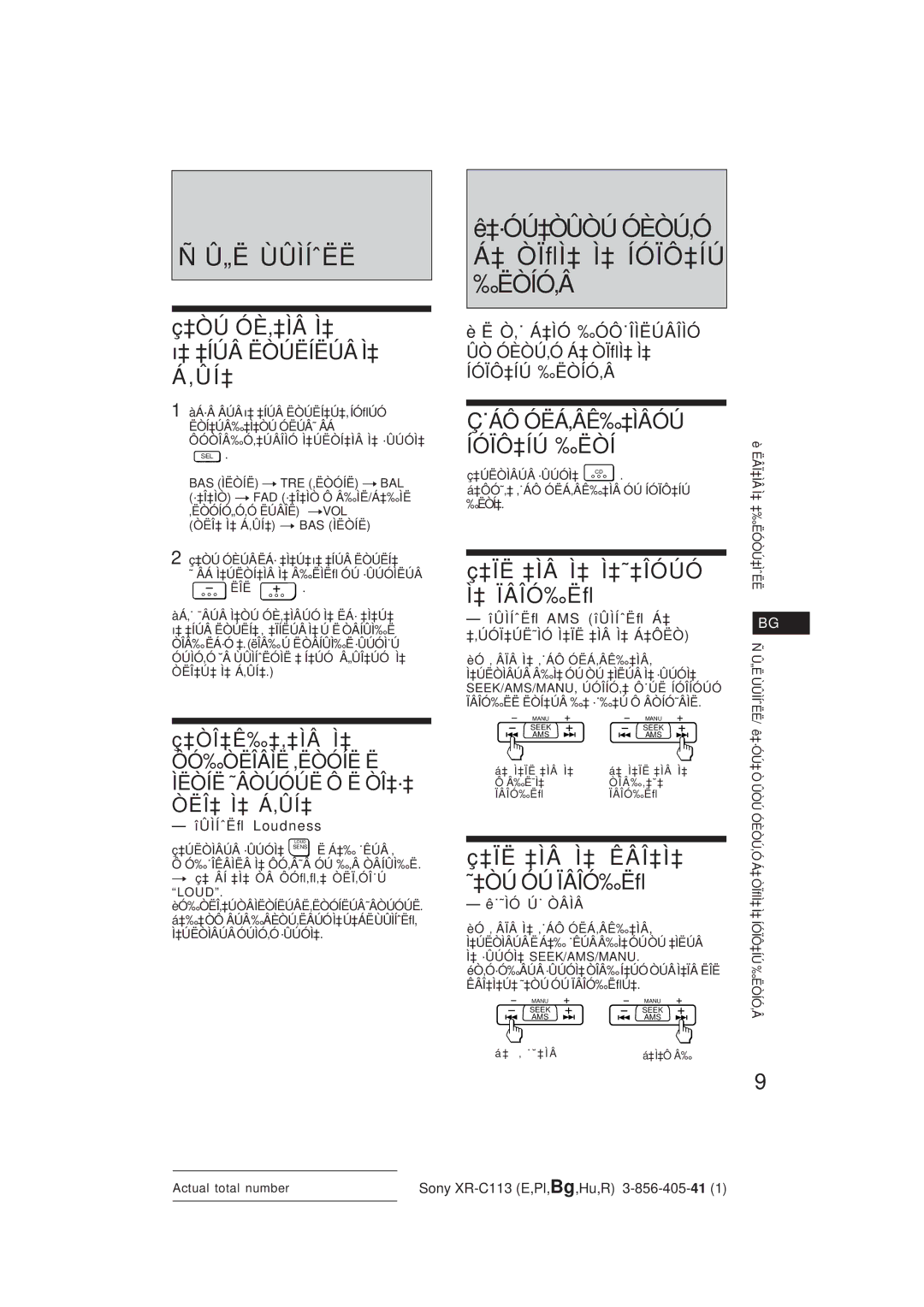 Sony XR-C113 operating instructions „Ë Ùûìíˆëë, ‡·ÓÚ‡ÒÛÒÚ ÓÈÒÚ‚Ó Á‡ ÒÏﬂÌ‡ Ì‡ ÍÓÏÔ‡ÍÚ ‰ËÒÍÓ‚Â, ˙Áô Óëá‚Âê‰‡Ìâóú Íóïô‡Íú ‰Ëòí 