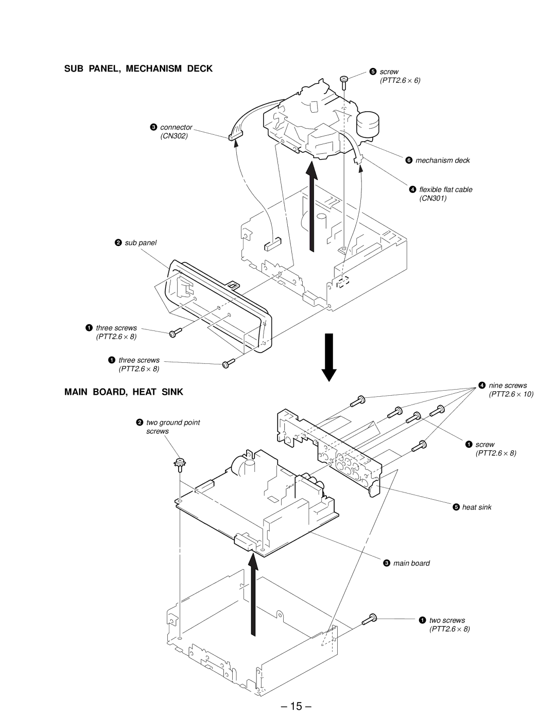 Sony XR-C440 service manual SUB PANEL, Mechanism Deck, Main BOARD, Heat Sink 