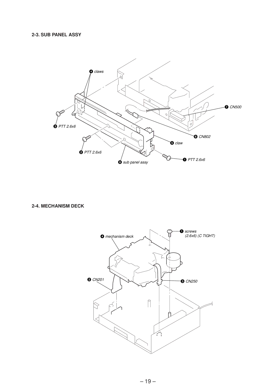 Sony XR-C8100R service manual SUB Panel Assy, Mechanism Deck 