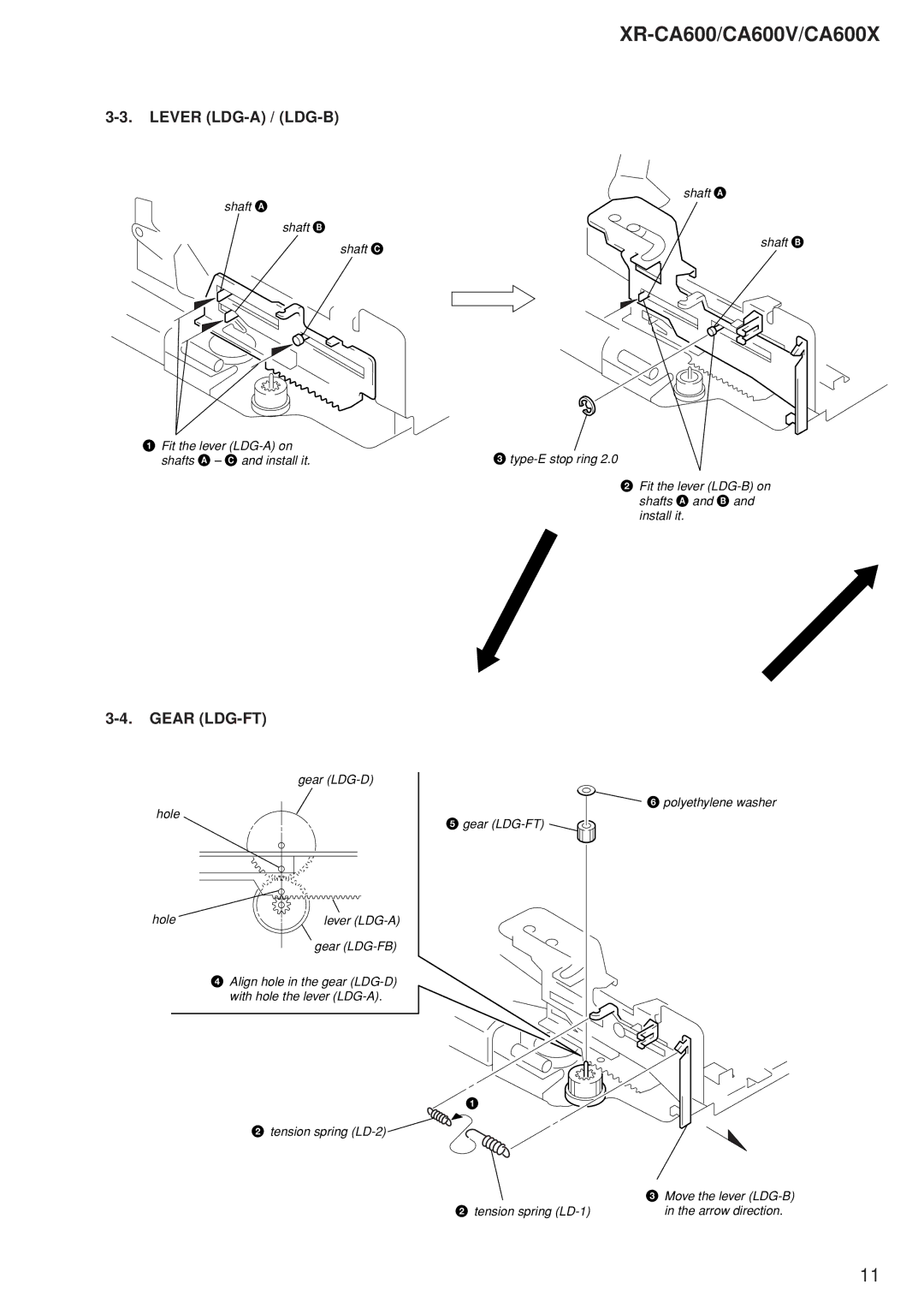 Sony XR-CA600V, XR-CA600X service manual Lever LDG-A / LDG-B 