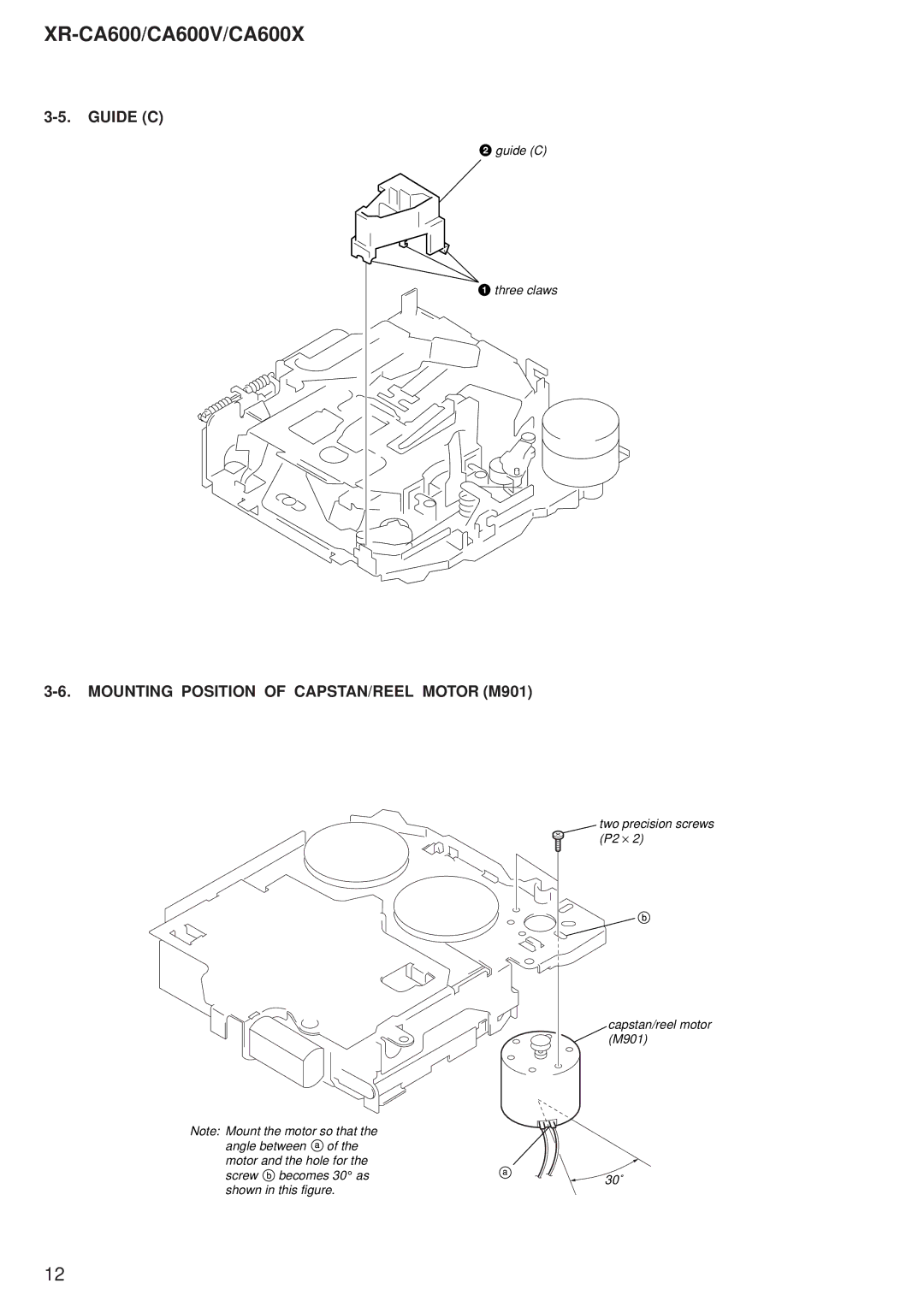 Sony XR-CA600X, XR-CA600V service manual Mounting Position of CAPSTAN/REEL Motor M901 