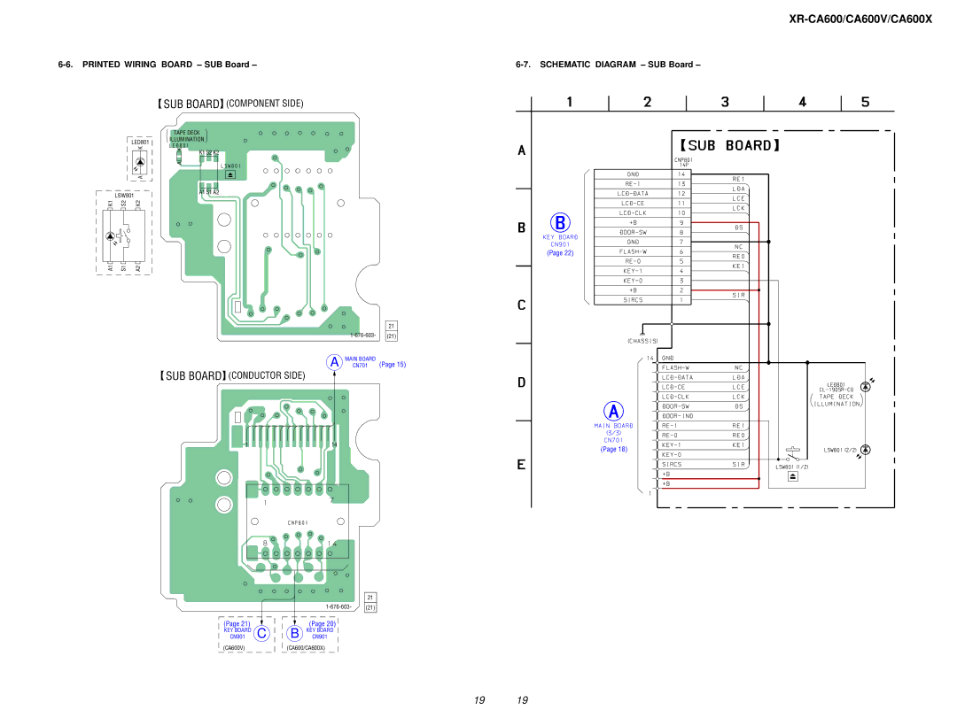 Sony XR-CA600X, XR-CA600V service manual SUB Board Component Side 