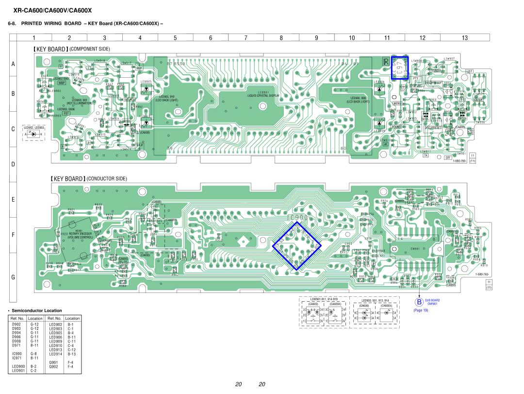 Sony XR-CA600V, XR-CA600X service manual KEY Board 