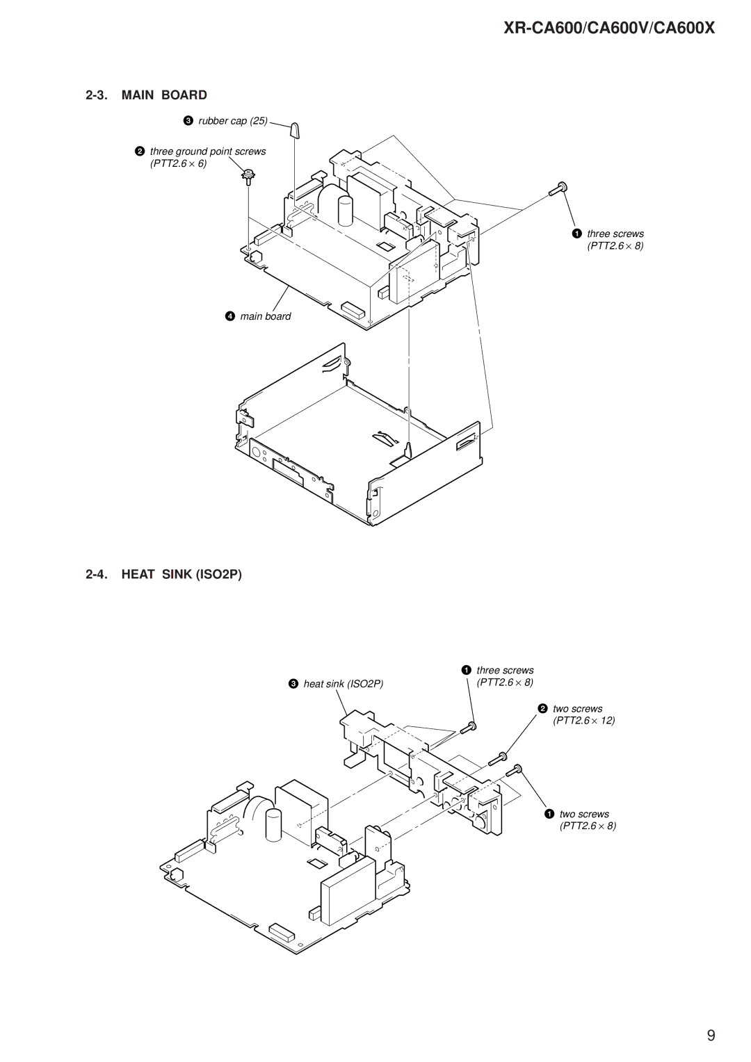 Sony XR-CA600X, XR-CA600V service manual Main Board, Heat Sink ISO2P 