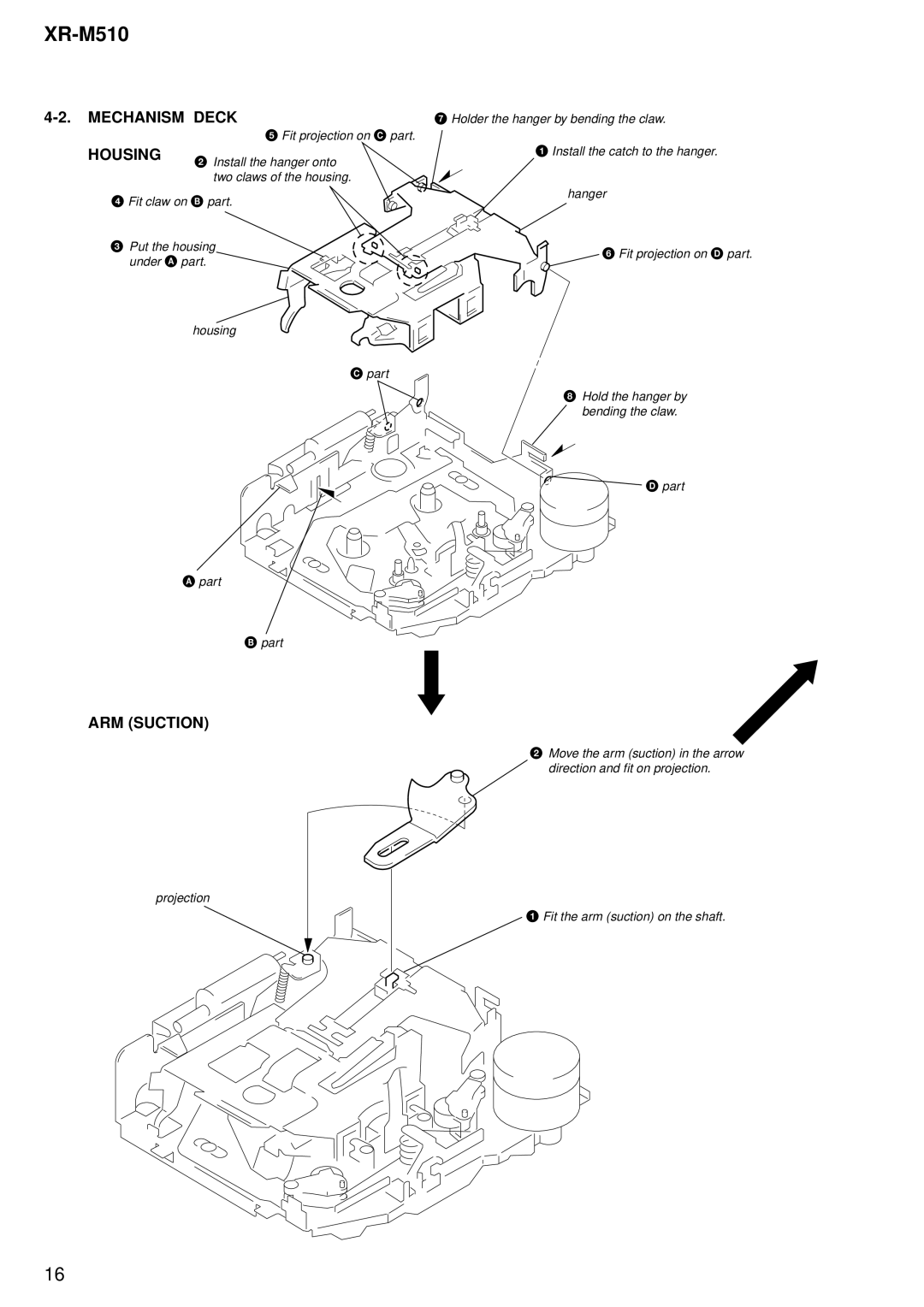 Sony XR-M510 service manual Mechanism Deck, ARM Suction 