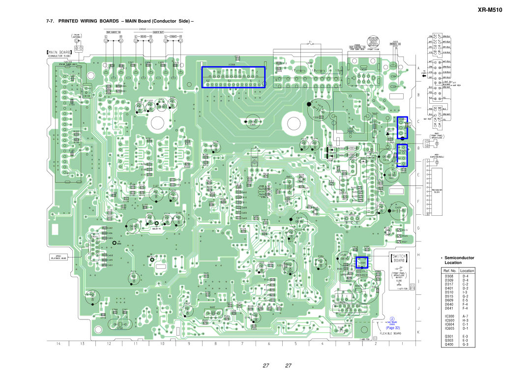 Sony XR-M510 service manual Printed Wiring Boards Main Board Conductor Side 