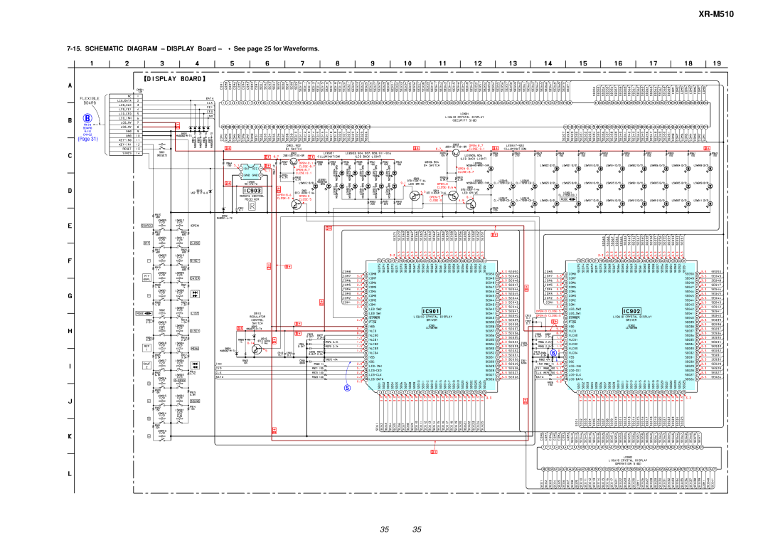 Sony XR-M510 service manual Schematic Diagram Display Board See page 25 for Waveforms 