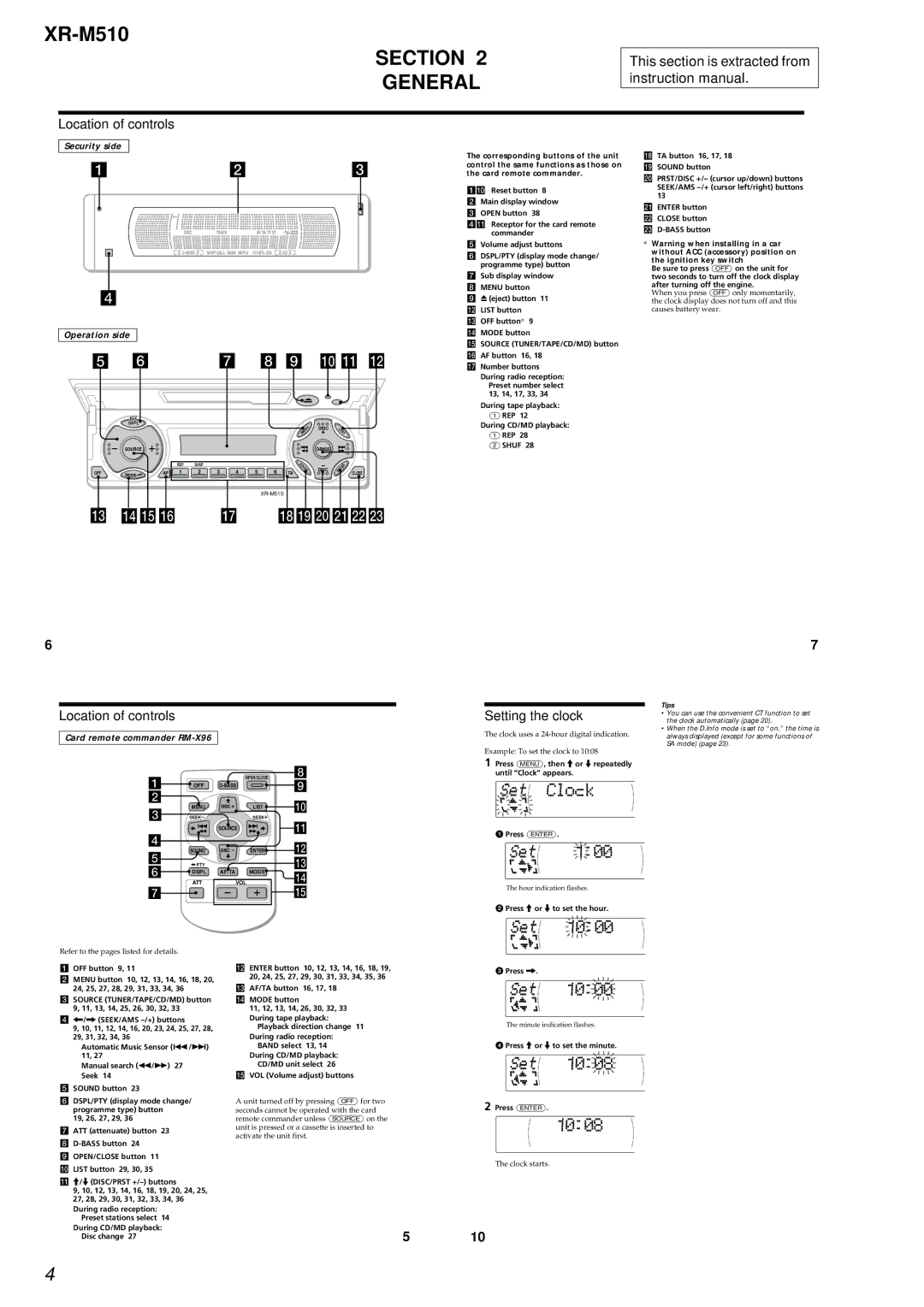 Sony XR-M510 service manual Section, General 