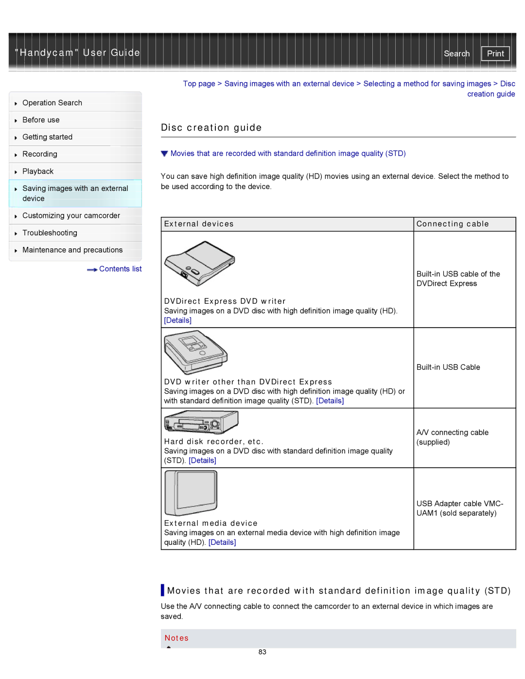 Sony HDR-CX580V, XR260V, HDR-PJ600V, HDR-PJ580V, HDR-CX260V/B, HDR-CX250, HDR-PJ260V manual Disc creation guide 