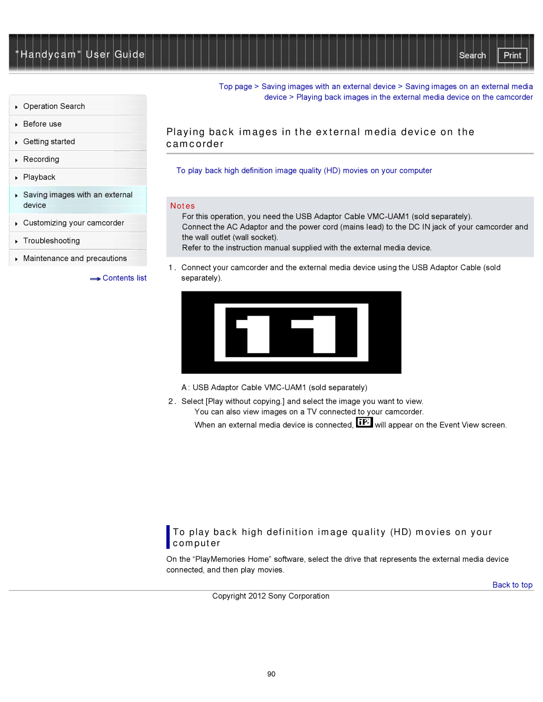 Sony HDR-PJ580V, XR260V, HDR-PJ600V, HDR-CX260V/B, HDR-CX580V, HDR-CX250, HDR-PJ260V manual Contents list 