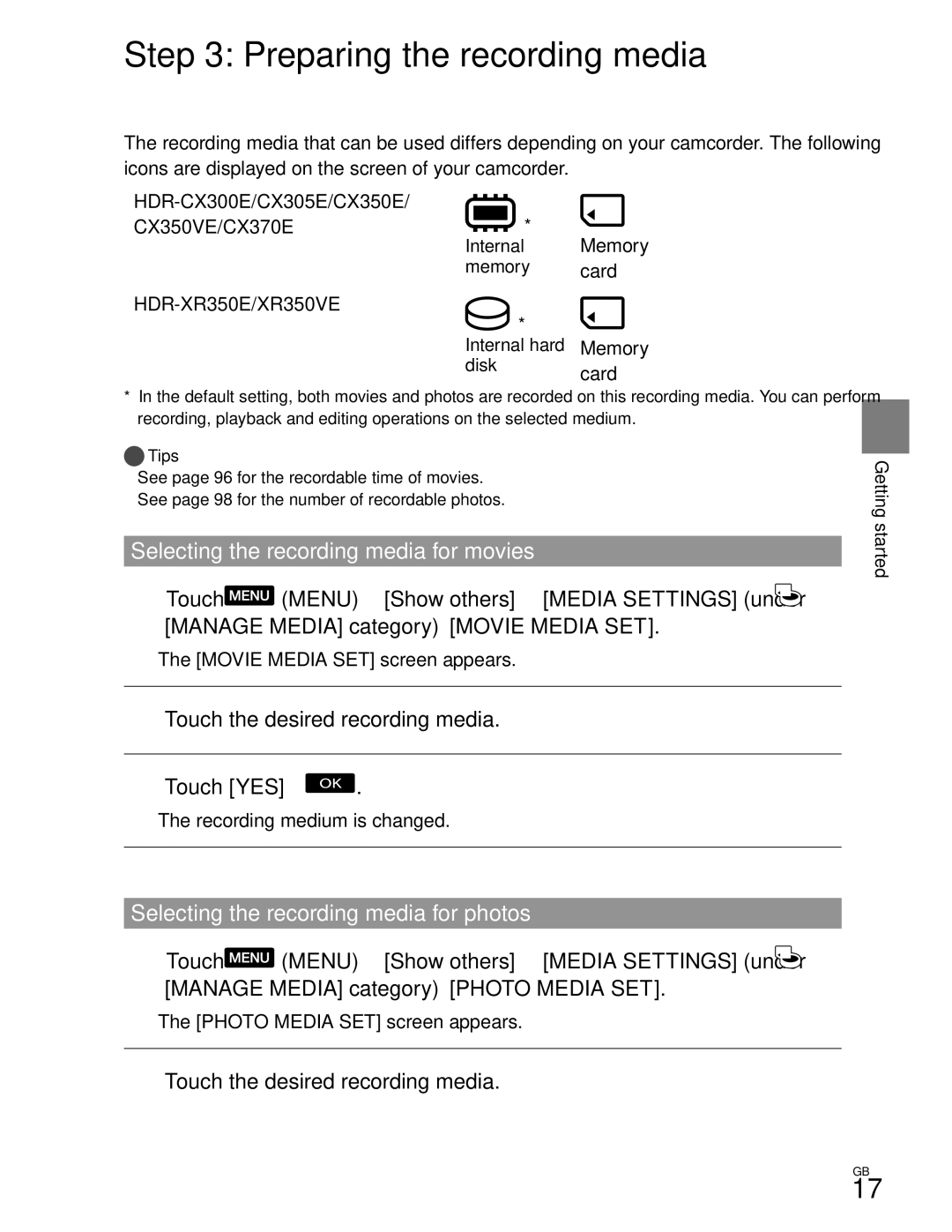 Sony CX350V, CX370 manual HDR-XR350E/XR350VE 