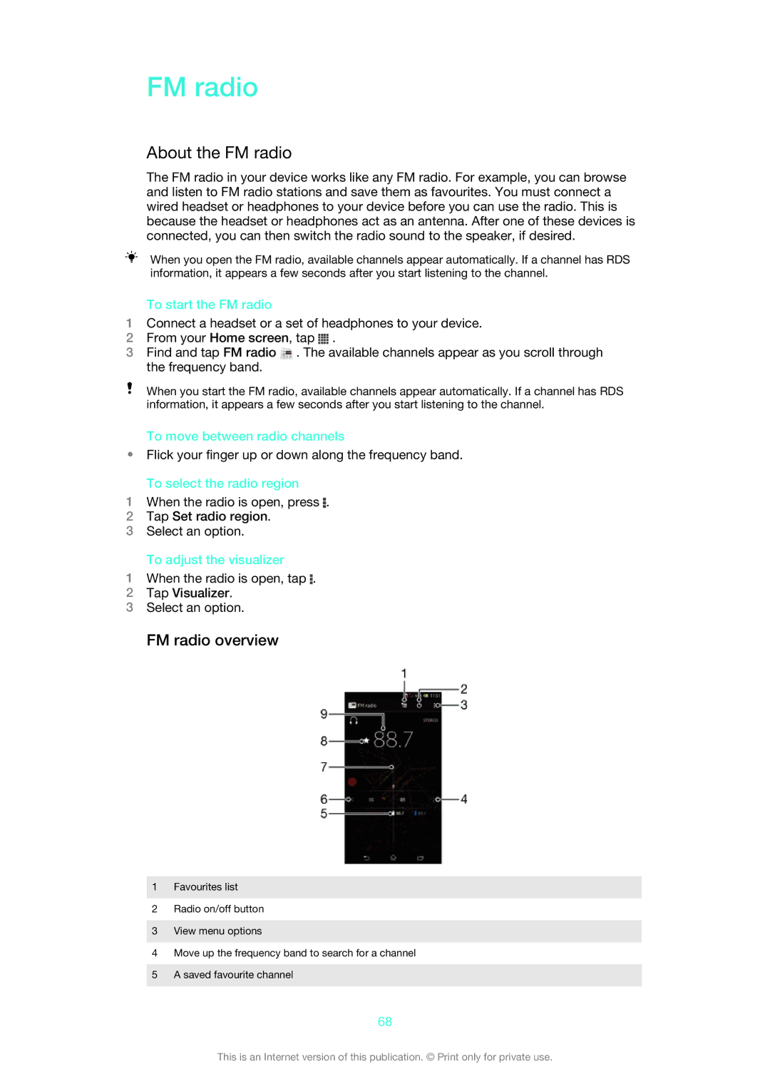 Sony XSPC5306BK, 1271-4775, 1271-4771, 1271-4777 manual About the FM radio, FM radio overview 