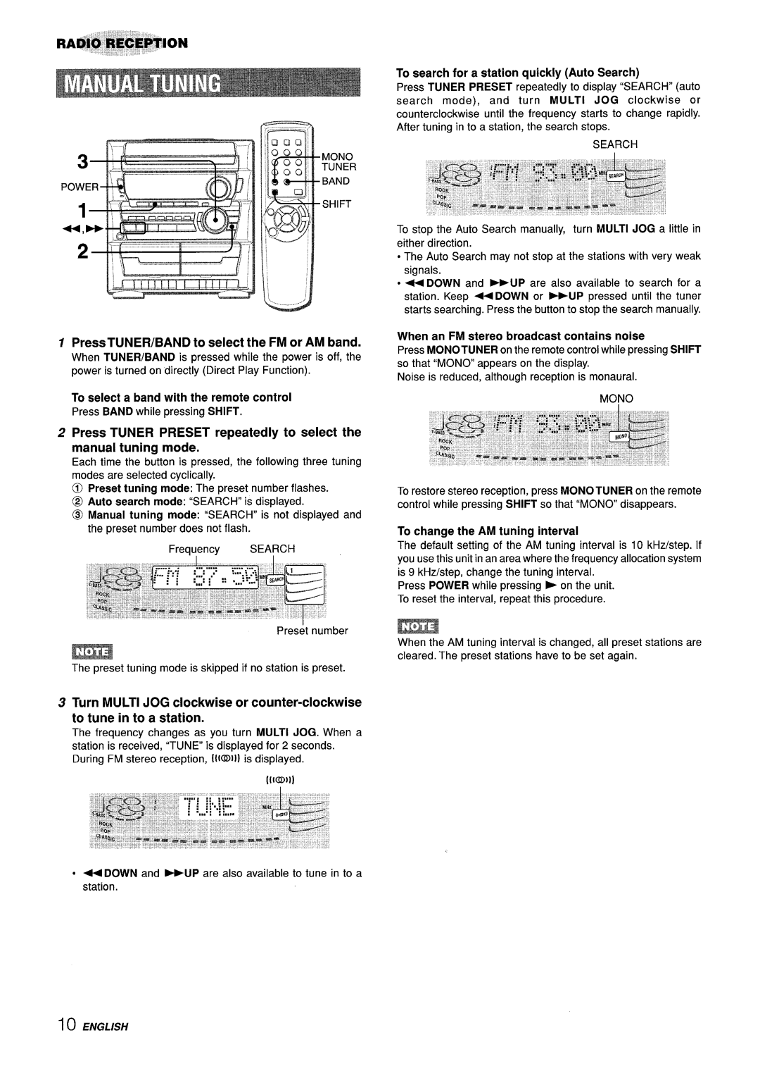 Sony Z-L30 manual PressTUNER/BAND to select the FM or AM band, To select a band with the remote control 