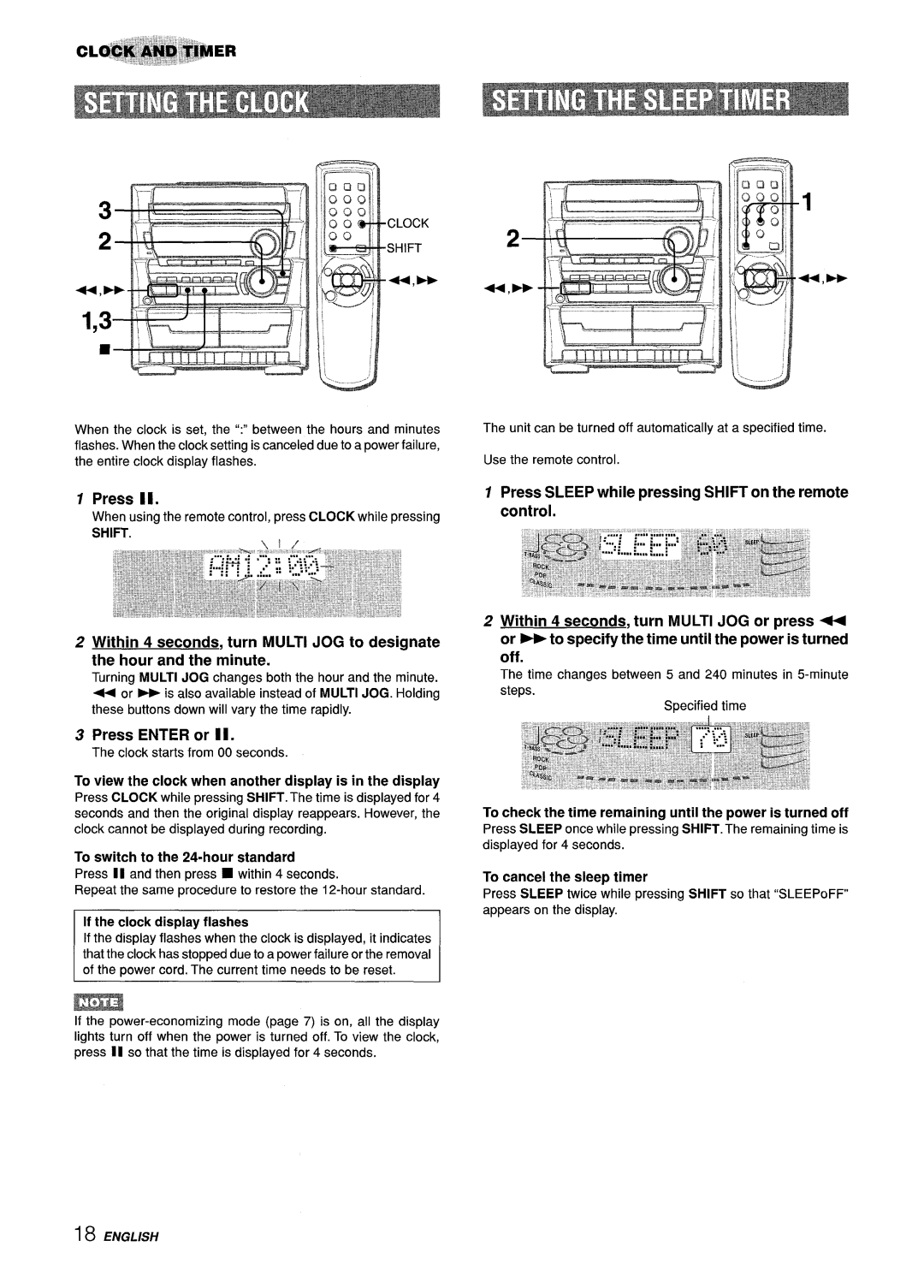 Sony Z-L30 Press Il, Press Enter or, To view the clock when another display is in the display, To cancel the sleep timer 