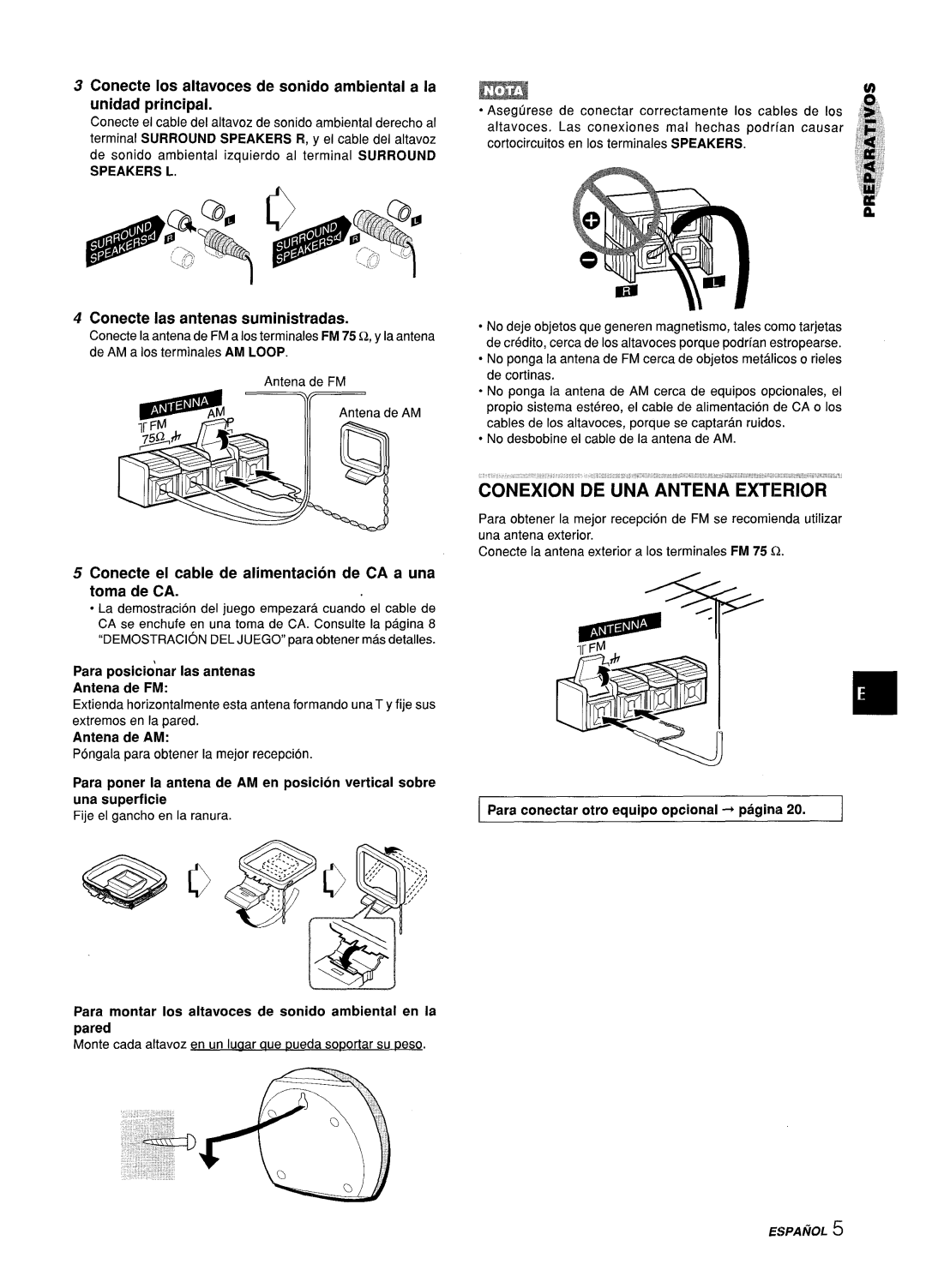 Sony Z-L30 manual Conecte las antenas suministradas, Conecte el cable de alimentacion de CA a una toma de CA 