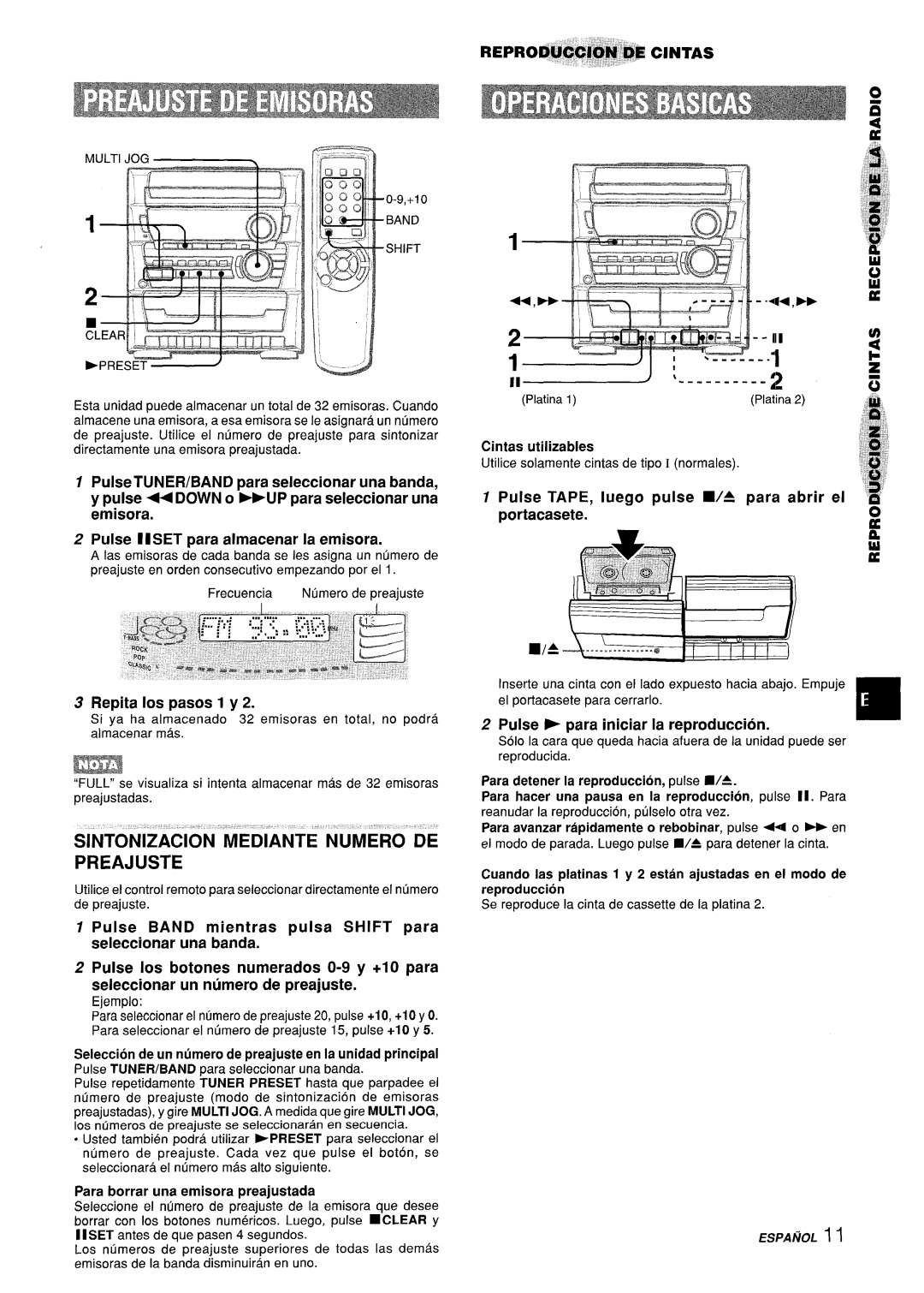 Sony Z-L30 manual Sintonizacion Mediante Numero DE Preajuste, Repita Ios pasos 1 y, Pulse p ~ara iniciar la retwoduccion 