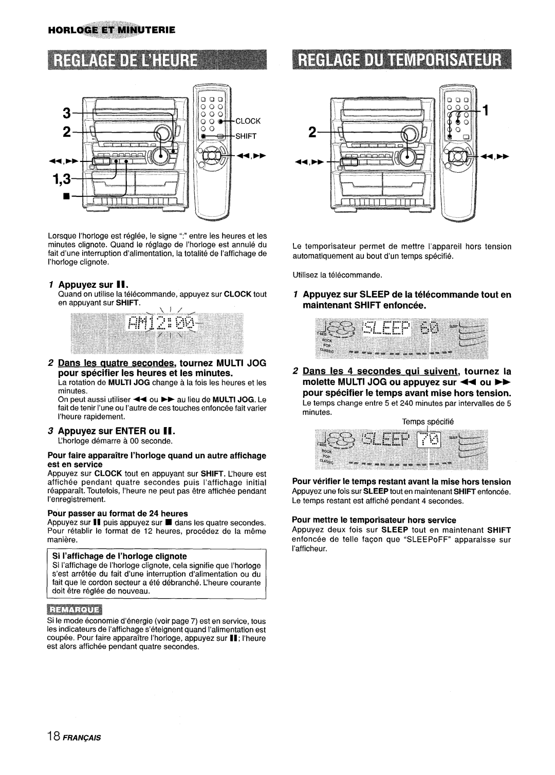 Sony Z-L30 Appuyez sur Enter ou Il, Si I’affichage de I’horloge clignote, Pour mettre ie temporisateur hors service 