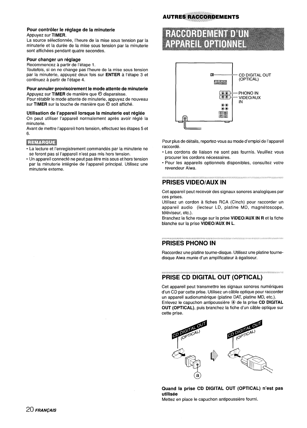 Sony Z-L30 manual Prises VIDEO/AUX 