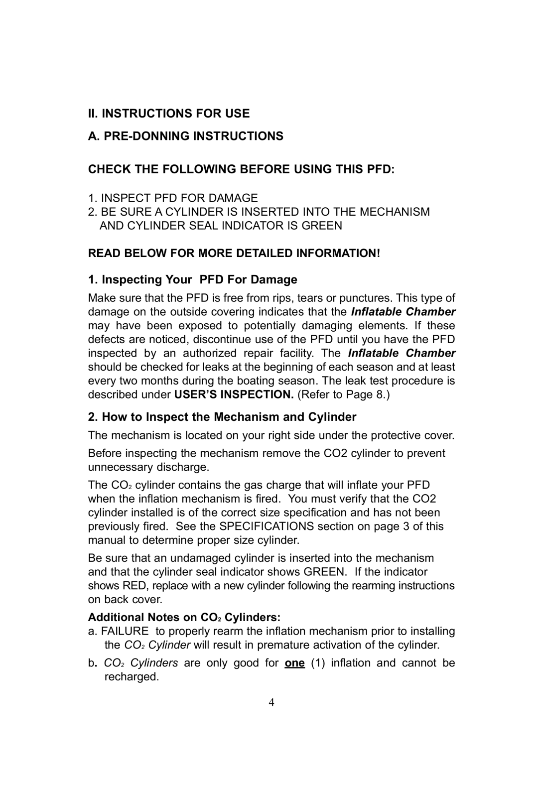 SOSpenders 33MSPT manual Inspecting Your PFD For Damage, Read below for More Detailed Information 