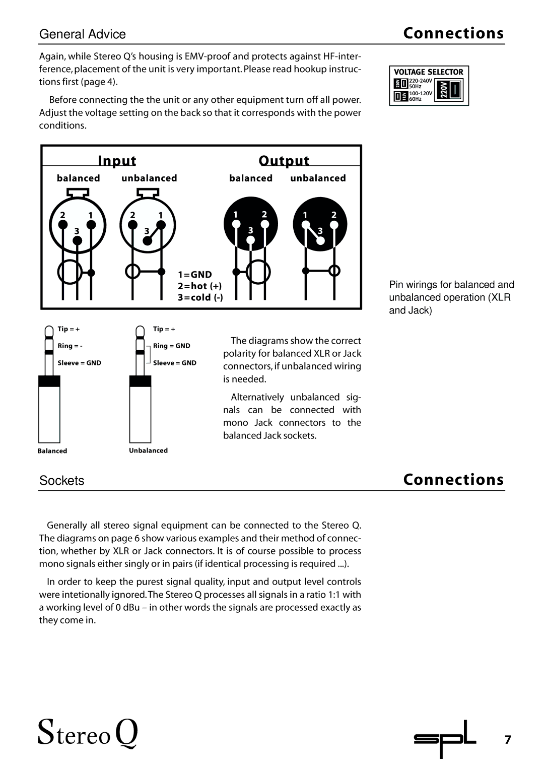 Sound Performance Lab 2048 manual Connections 