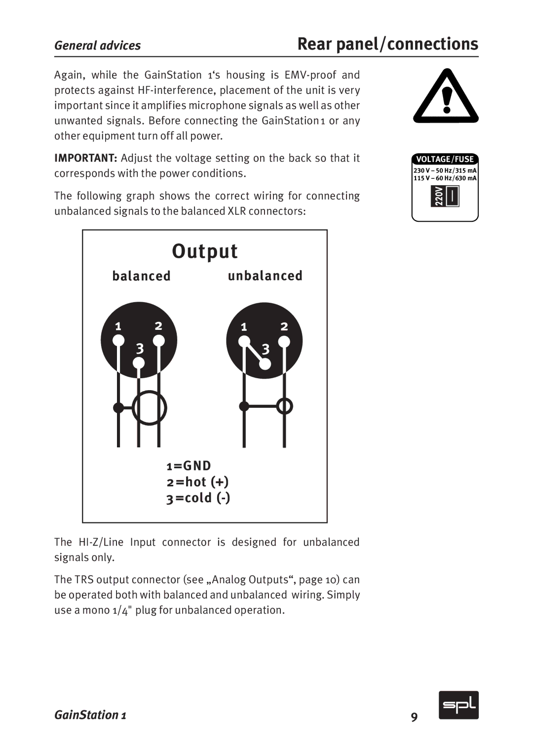 Sound Performance Lab 2272, 2273 manual Output 