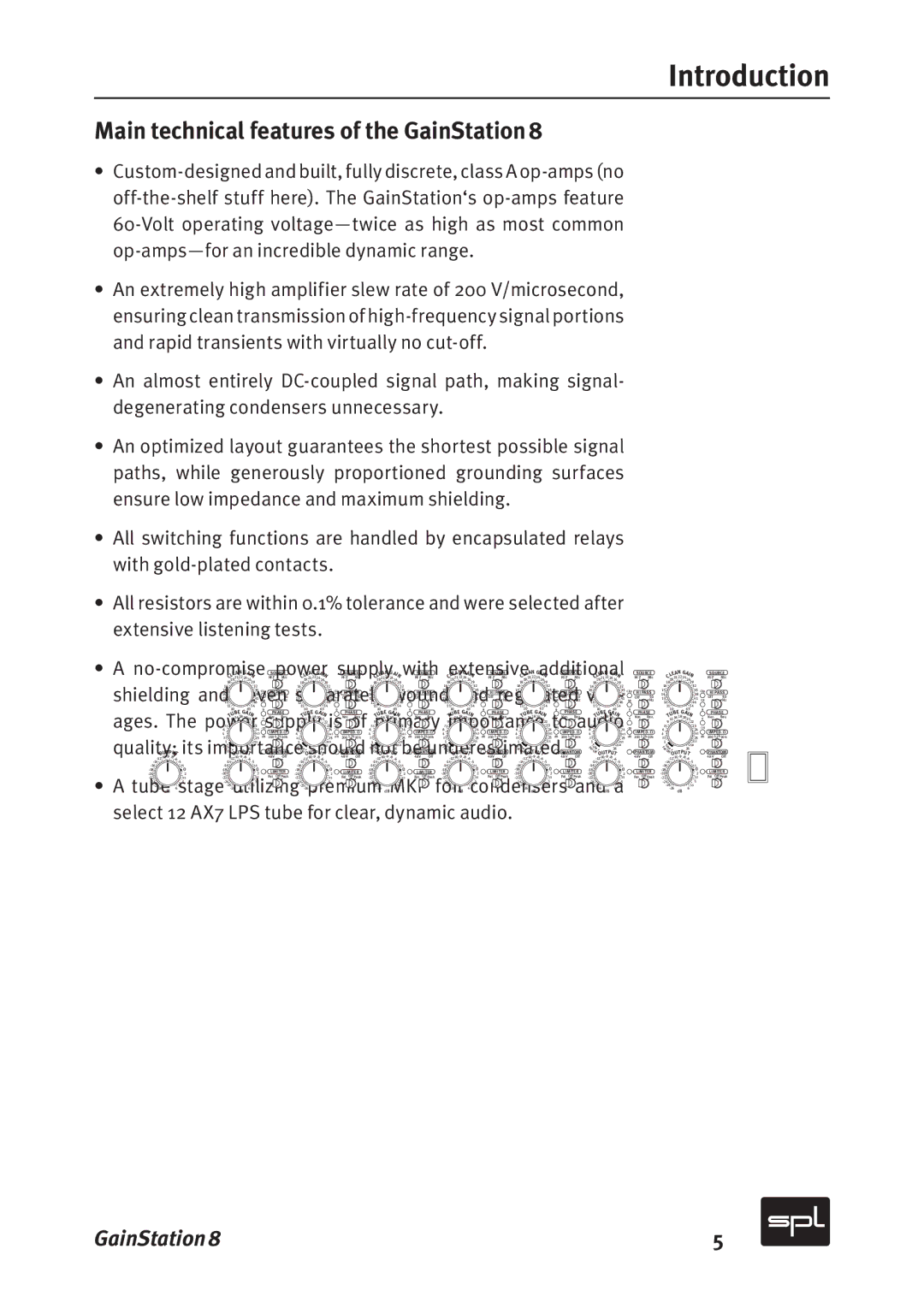 Sound Performance Lab 2383 manual Main technical features of the GainStation 