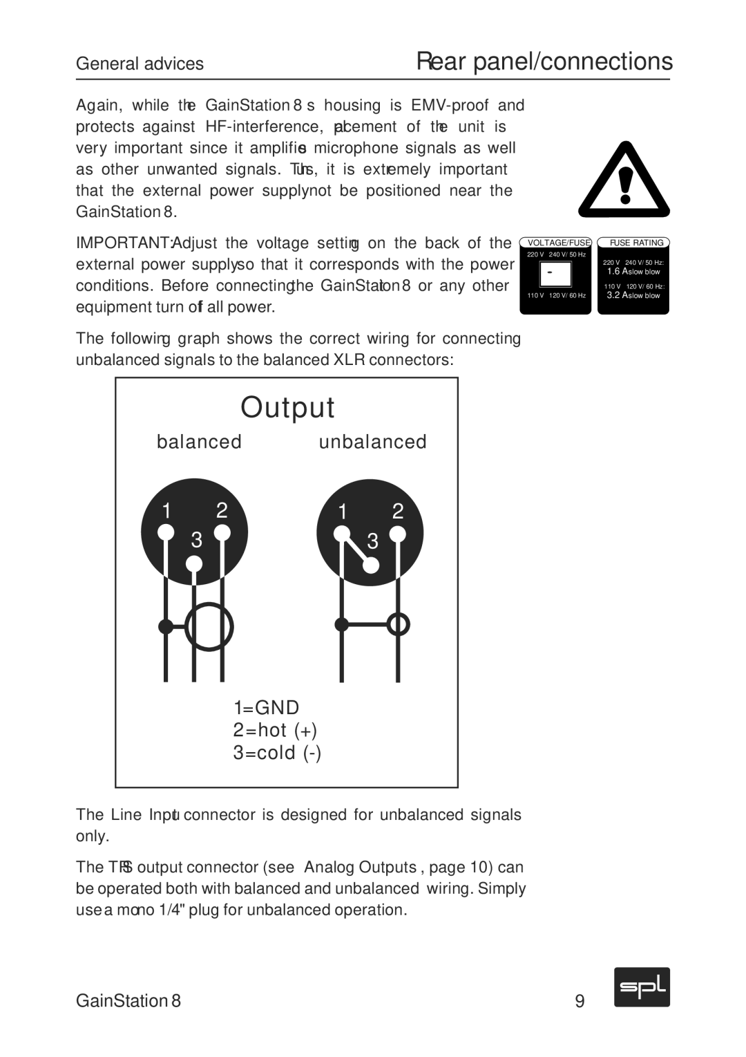 Sound Performance Lab 2383 manual Output 