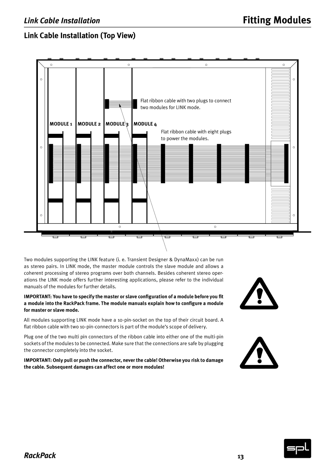 Sound Performance Lab 2710 manual Link Cable Installation Top View,  .0%6-& .0%6-& .0%6-& 