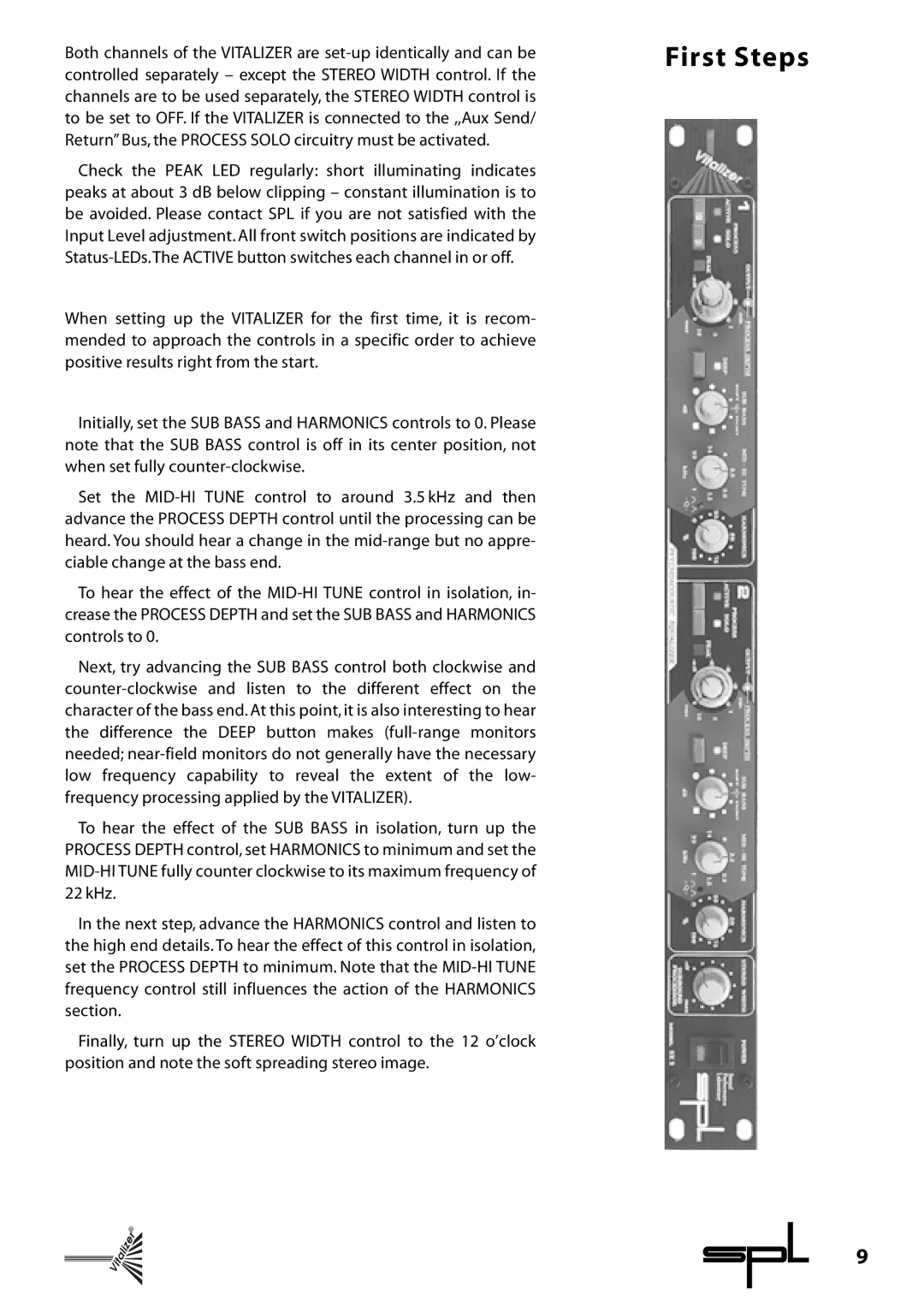 Sound Performance Lab 9215 manual First Steps 