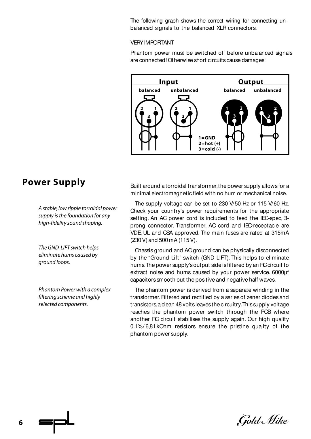 Sound Performance Lab 9844 manual Power Supply 