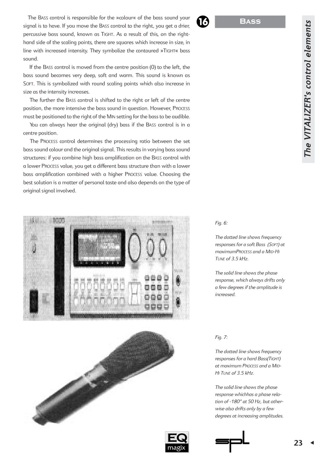 Sound Performance Lab EQ MAGIX manual VITALIZERs control elements 