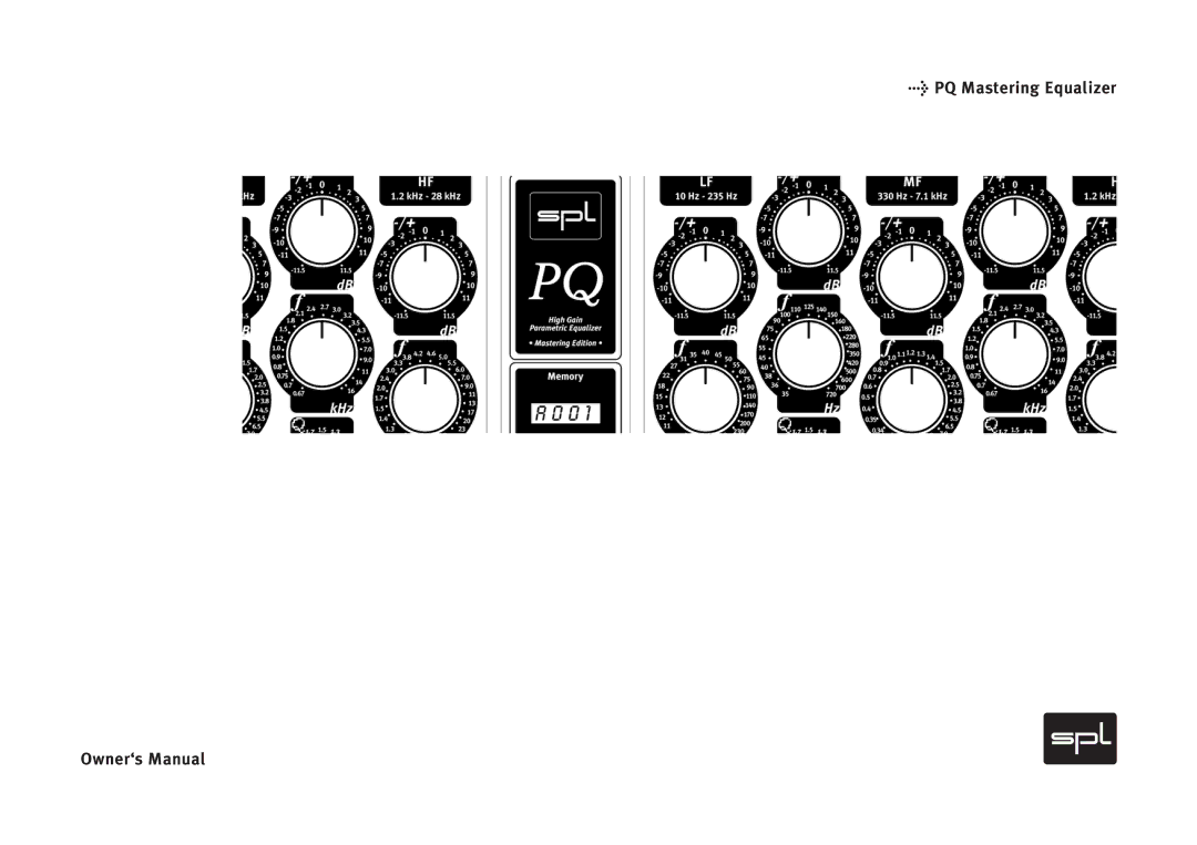 Sound Performance Lab owner manual PQ Mastering Equalizer Owner‘s Manual 