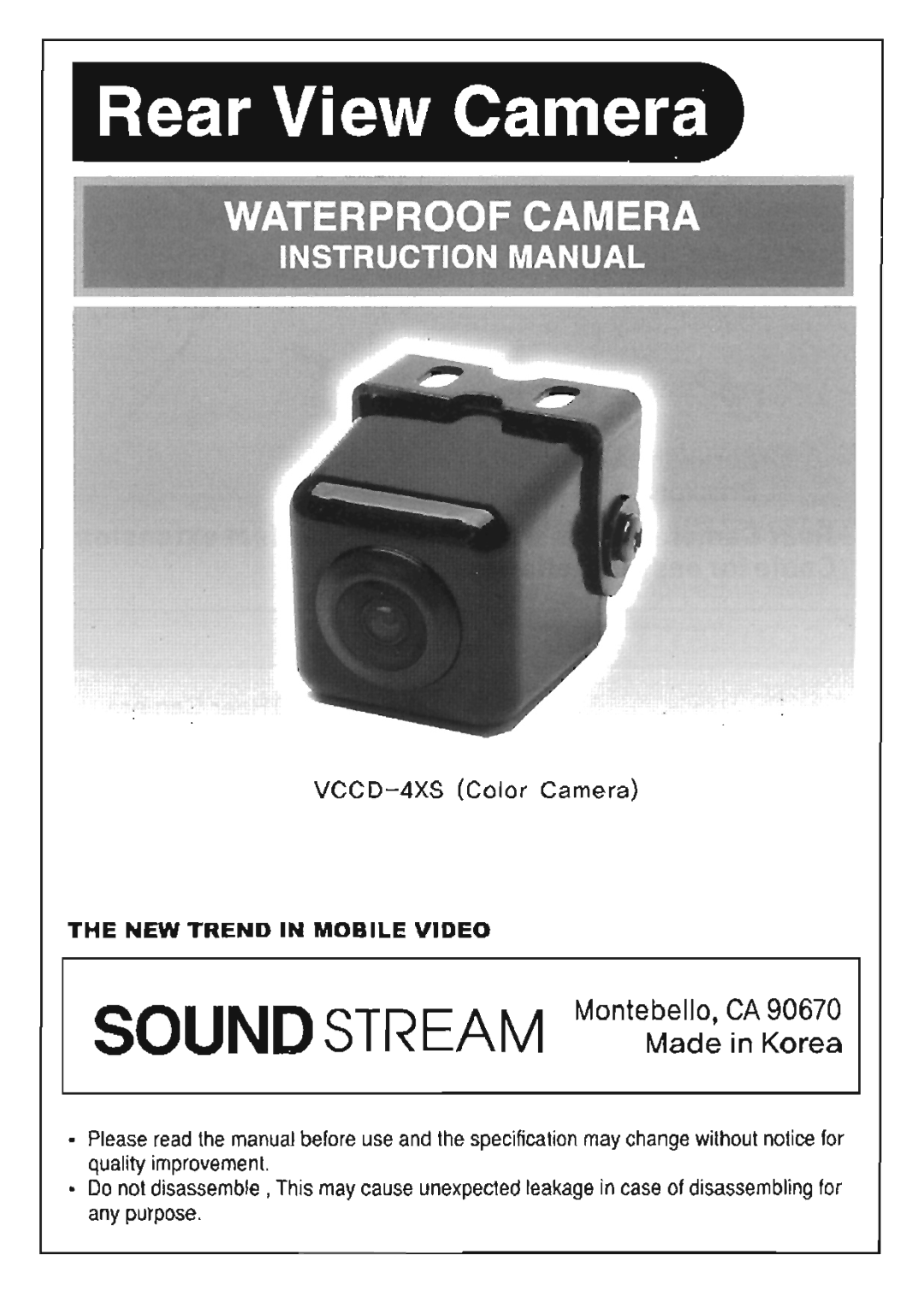 Sound Stream VCCD-4XS manual 