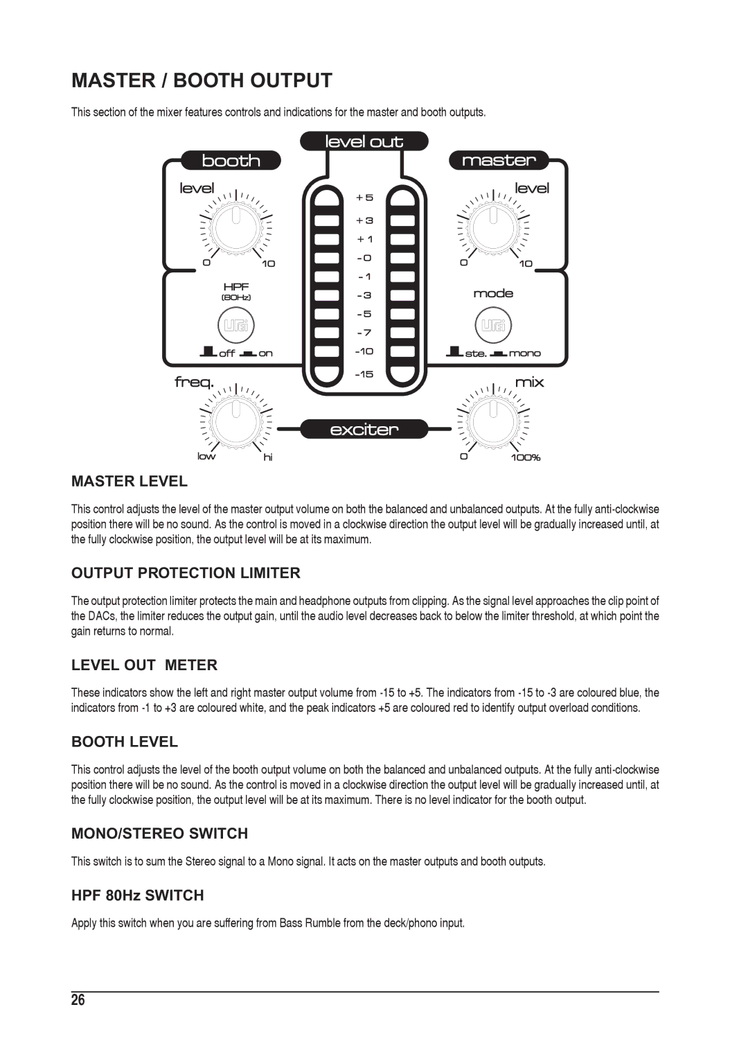 SoundCraft 1601S manual Master / Booth Output 