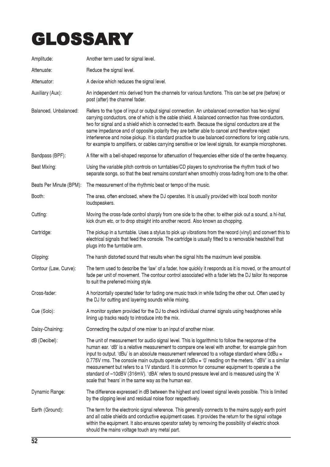 SoundCraft 1601E manual Glossary, Post after the channel fader 