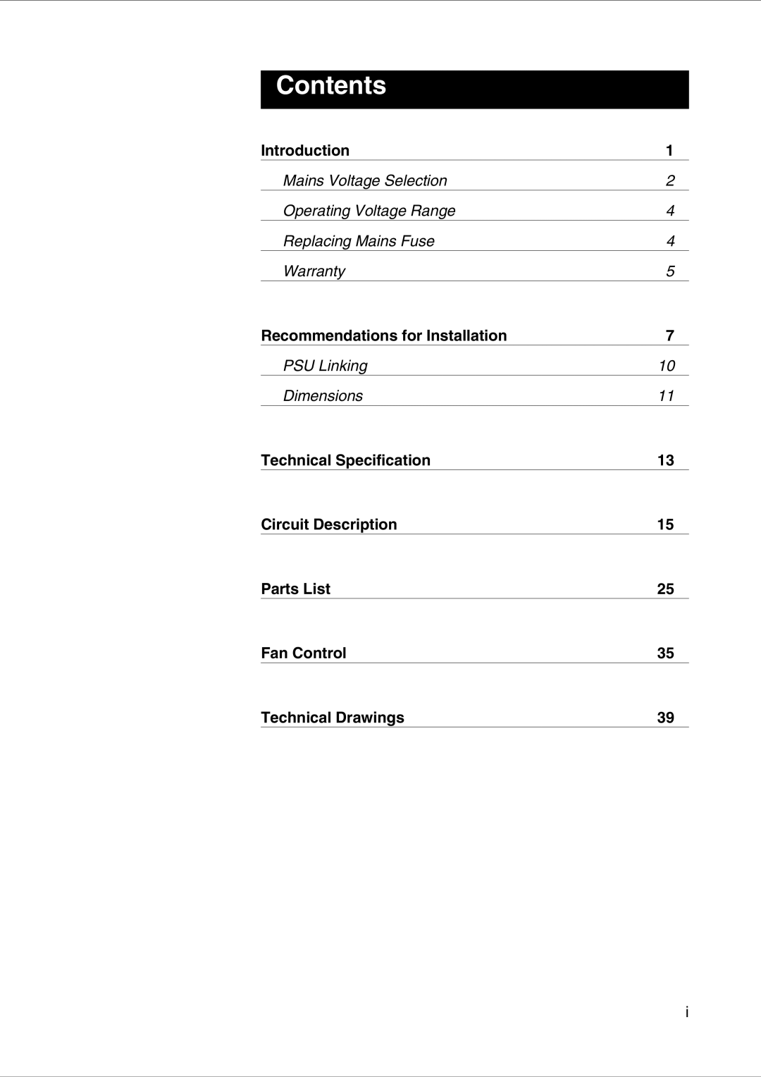 SoundCraft CPS2000 technical manual Contents 