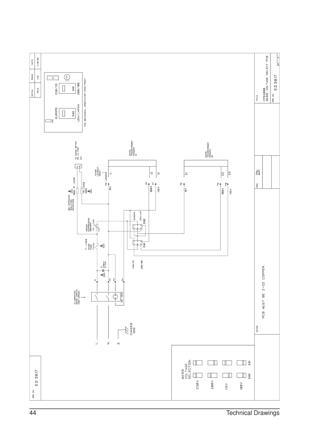 SoundCraft CPS2000 technical manual Technical Drawings 