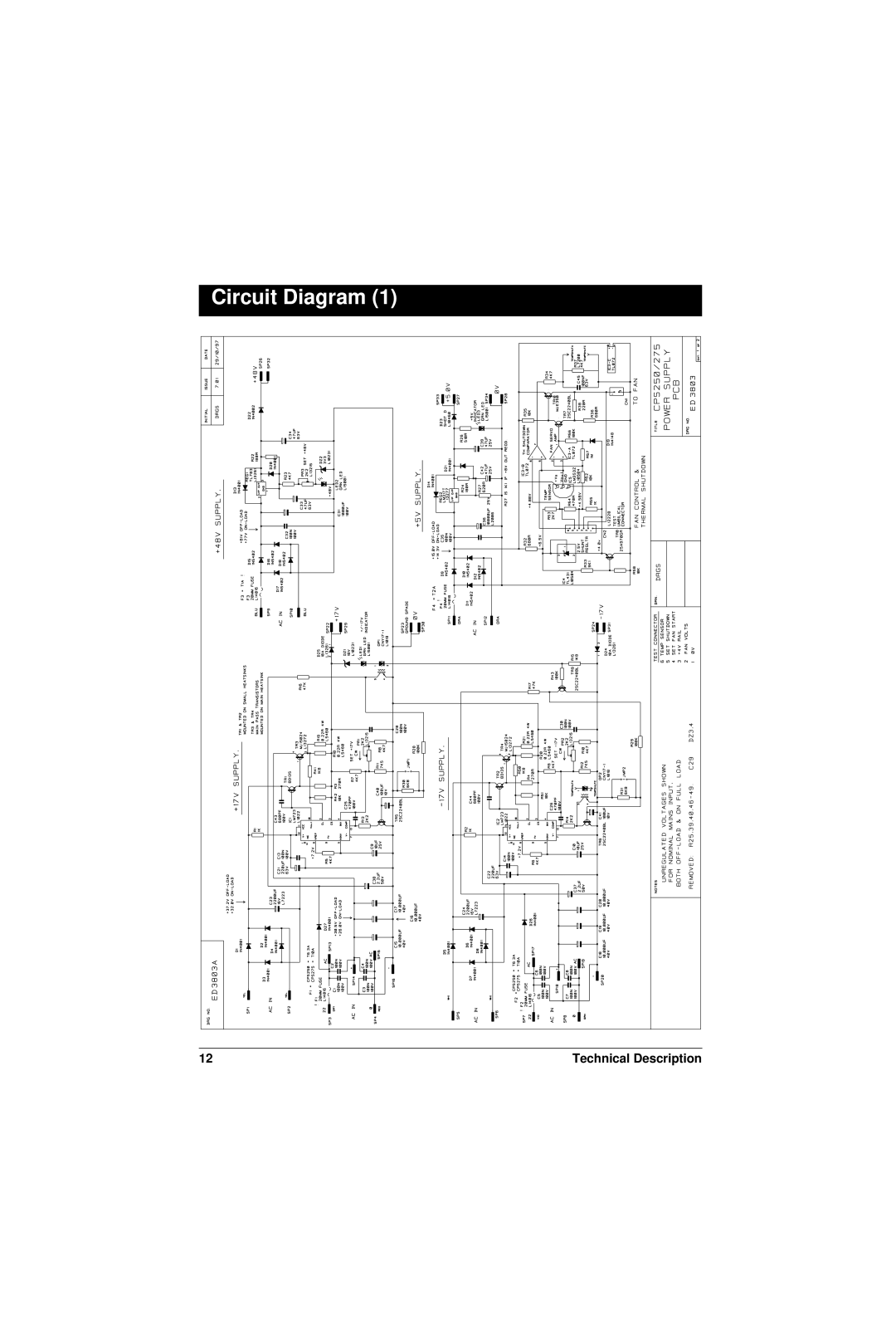 SoundCraft CPS275, CPS250 technical manual Circuit Diagram 