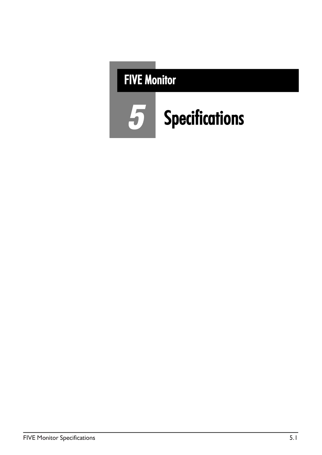 SoundCraft Five Monitor Series manual Five Monitor Specifications 