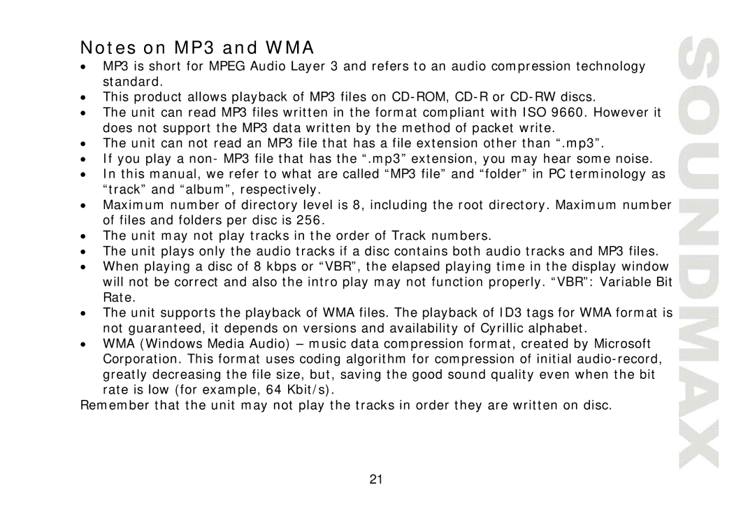 SoundMax SM-CDM1032 instruction manual 