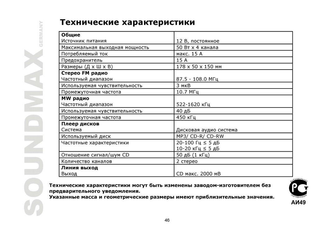 SoundMax SM-CDM1039 instruction manual MW д, Дтг д 