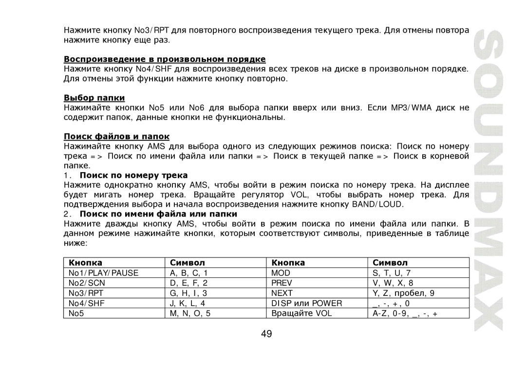 SoundMax SM-CDM1041 instruction manual Disp Power 