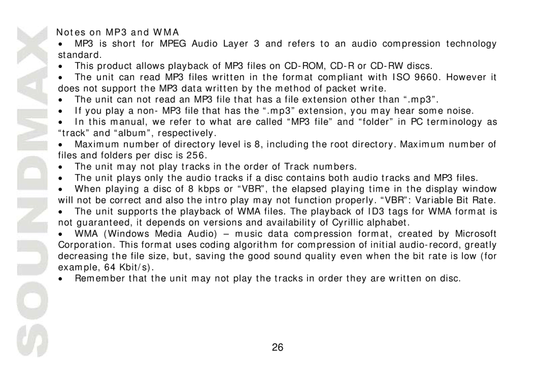 SoundMax SM-CMD2021 instruction manual 