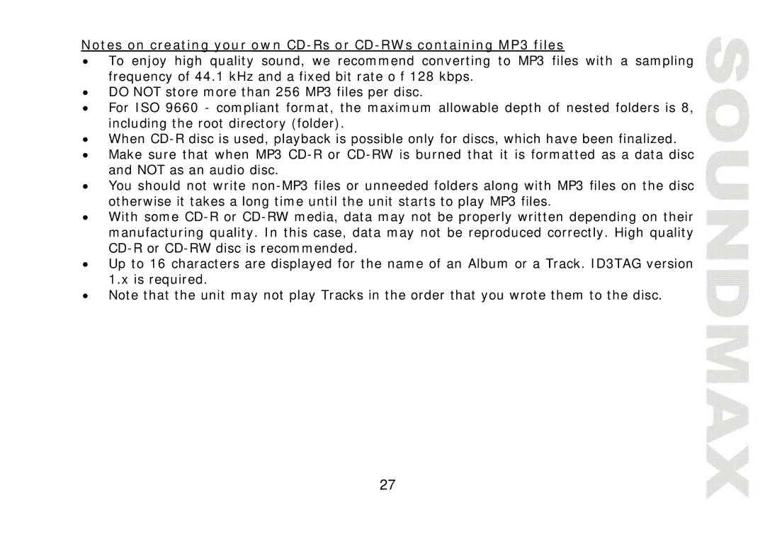 SoundMax SM-CMD2021 instruction manual 