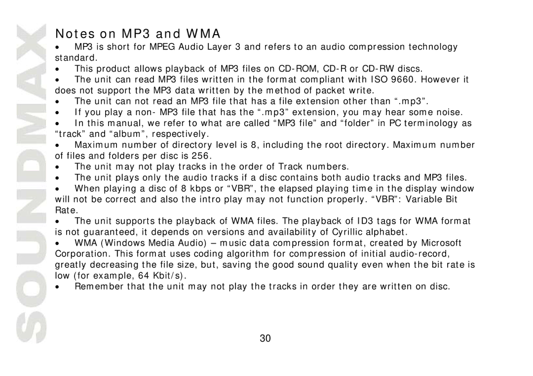 SoundMax SM-CMD2022 instruction manual 