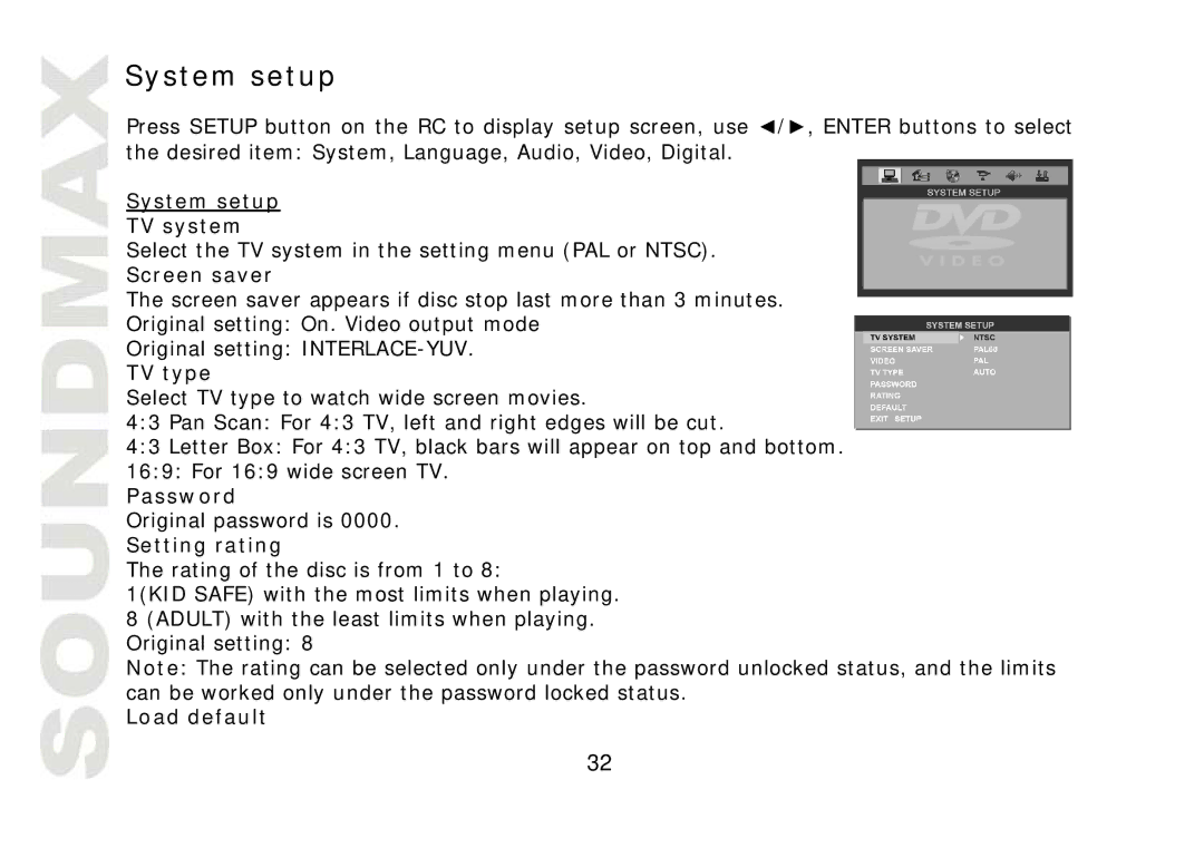 SoundMax SM-CMD2022 instruction manual System setup 