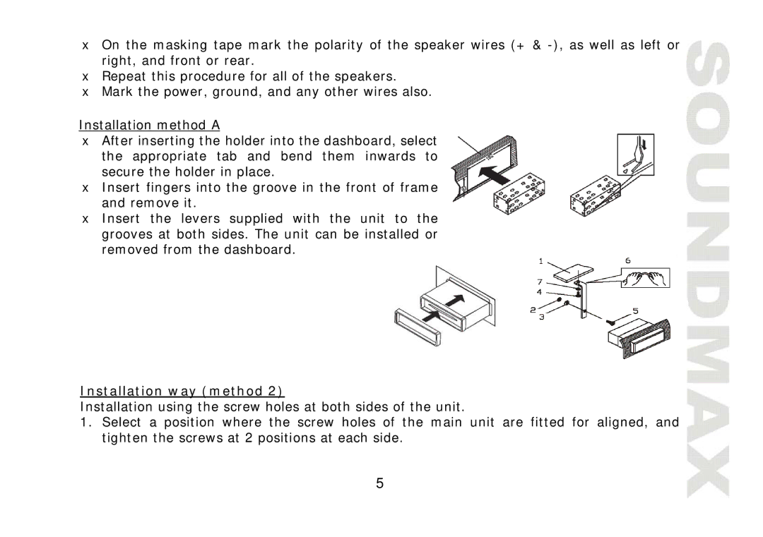 SoundMax SM-CMD2022 instruction manual Installation way method 