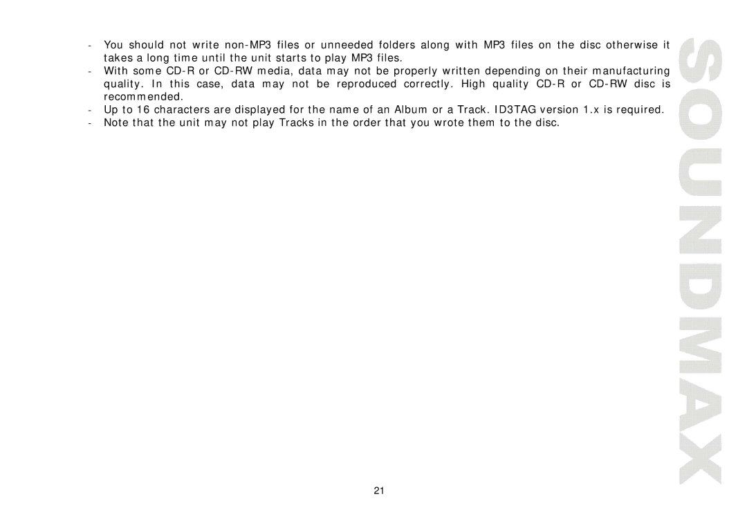 SoundMax SM-CMD3001 instruction manual 