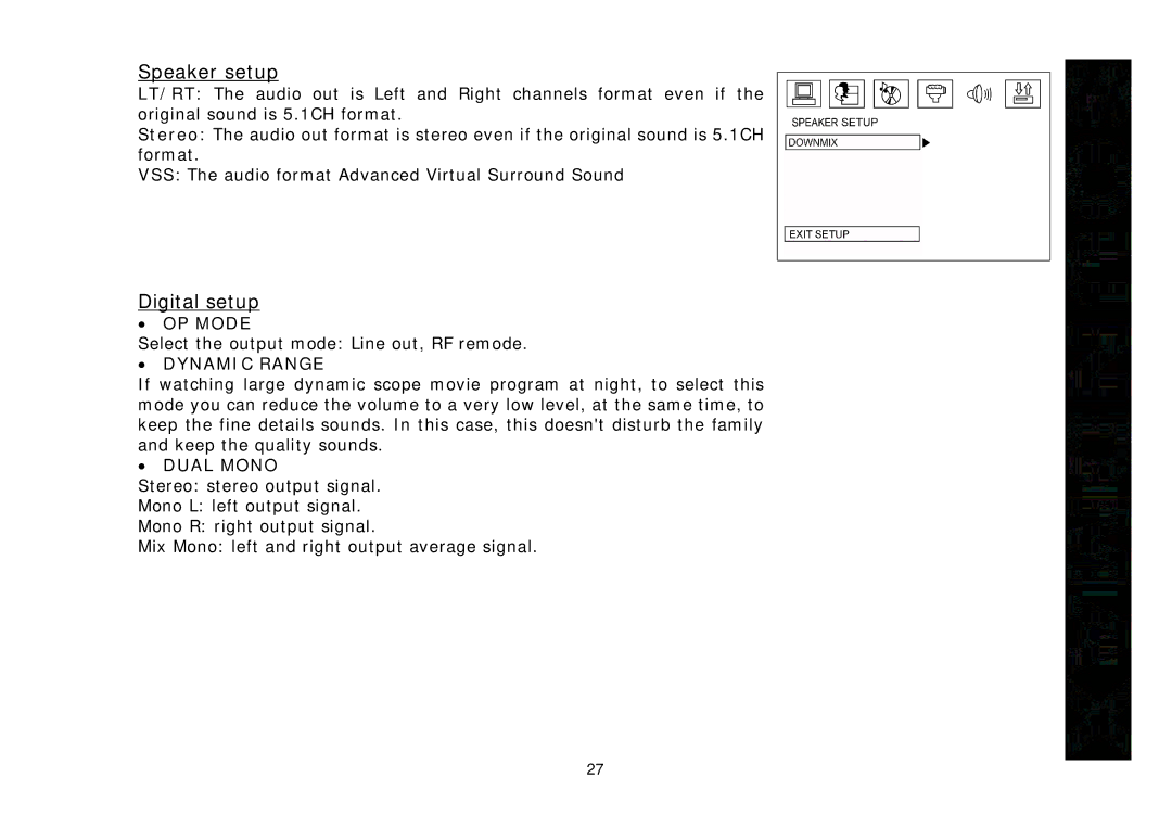 SoundMax SM-CMD3005 instruction manual Speaker setup, Digital setup 