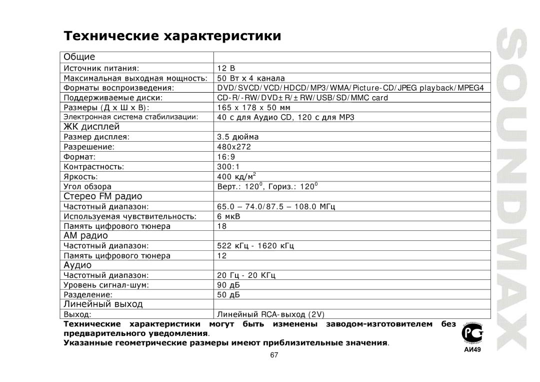 SoundMax SM-CMD3005 instruction manual Дтг д Гт т т 